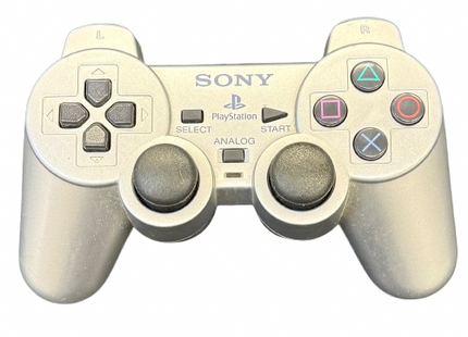 Playstation 2 slim Konsole Controller silber Kabel PS2 #A4/06