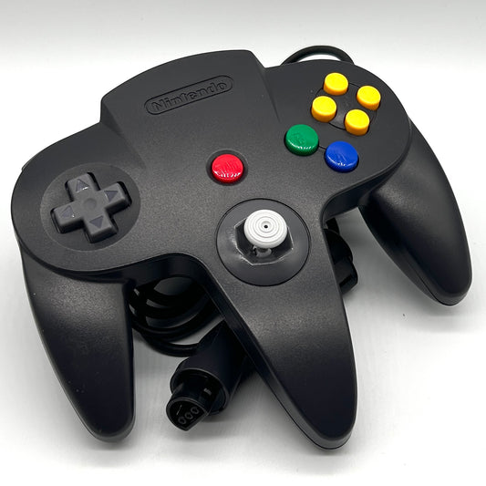 N64 Controller original schwarz guter Zustand getestet gereinigt #021