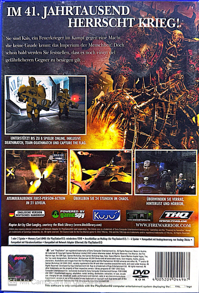Fire Warrior Warhammer 40.000 PlayStation 2 PS2 #010