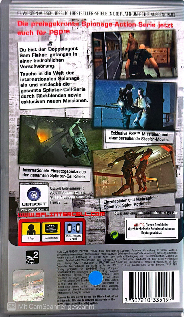 Splinter Cell essentials platinum PSP #58